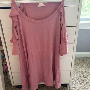 Caution to the wind cold shoulder top